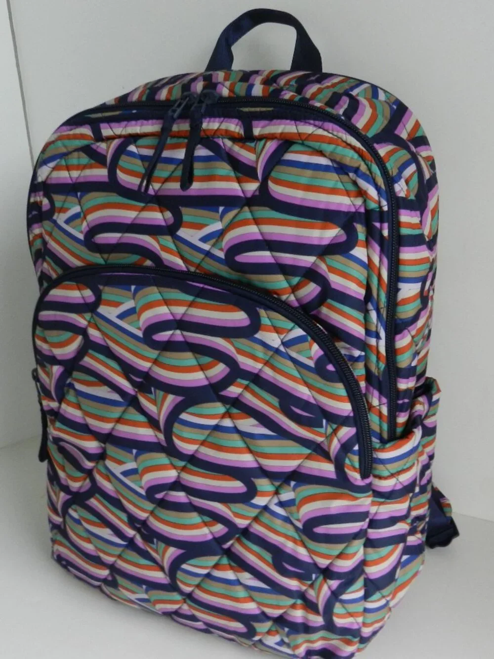 Vera Bradley Ultralight Essential LARGE Backpack Laptop Bag in Retro Ribbons